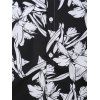 Allover Floral Print Button Up Shirt - BLACK XL