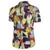 Chemise Géométrique Colorée à Manches Courtes - multicolor A M