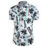 Allover Floral Coconut Palm Print Shirt - WHITE XXL