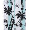 Allover Floral Coconut Palm Print Shirt - WHITE XXL