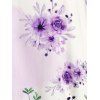 T-shirt Floral Grande Taille - Violet clair 4X | US 26-28