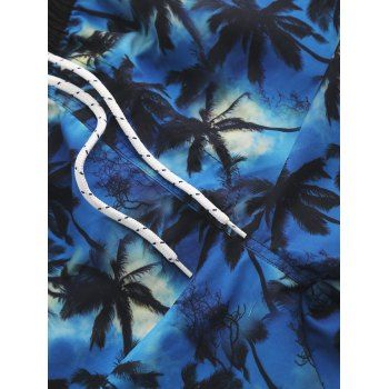 Drawstring Palm Tree Pocket Board Shorts