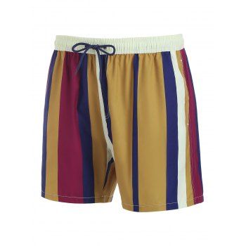 

Colorblock Stripe Drawstring Shorts, Multicolor