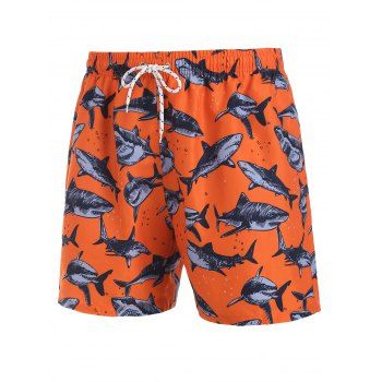 Shark Print Beach Shorts