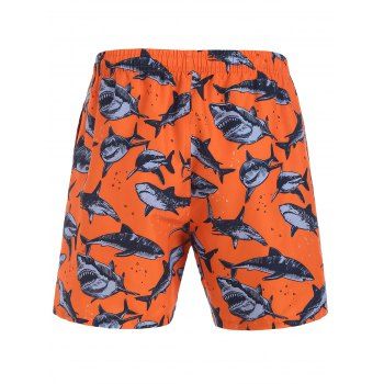 Shark Print Beach Shorts