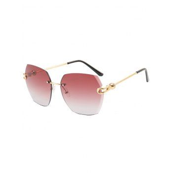 

Outdoor Ombre Rimless Square Sunglasses, Light pink