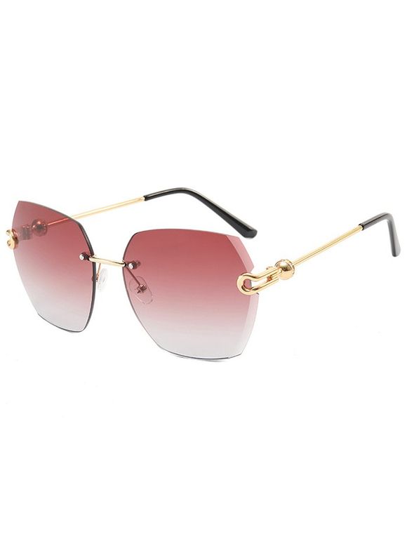 Lunettes de Soleil Carrées Ombrées sans Monture pour Extérieur - Rose clair 