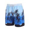 Drawstring Palm Tree Ombre Pocket Board Shorts - GREEN XXL