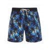 Drawstring Palm Tree Pocket Board Shorts - BLUE XXL
