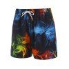 Ombre Drawstring Pocket Board Shorts - multicolor L