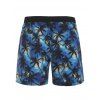 Drawstring Palm Tree Pocket Board Shorts - BLUE XXL