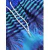 Drawstring Palm Tree Tropical Pocket Board Shorts - BLUE M