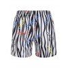 Classic Zebra Print Board Shorts - WHITE XXL