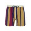 Colorblock Stripe Drawstring Shorts - multicolor XXL