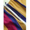 Colorblock Stripe Drawstring Shorts - multicolor XXL