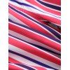 Stripe Print Drawstring Shorts - RED XXL