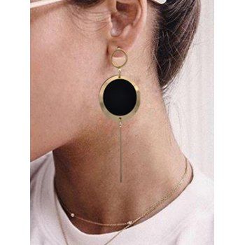 

Round Colorblock Long Stud Drop Earrings, Golden