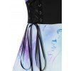 Mini-robe Lacée Découpée à Motif de Vie Marine - multicolor M