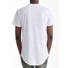 T-shirt Zippé Losange à Ourlet Courbe - Blanc XXL