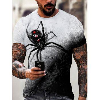 Spider Print Short Sleeve T-shirt dresslily imagine noua 2022