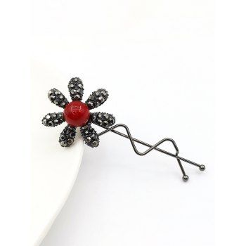 

Trend Rhinestone Faux Pearl Sunflower Hair Clip, Black