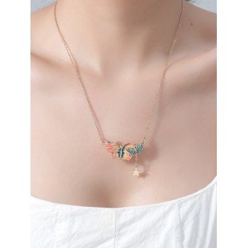 

Colorful Butterfly Star Pendants Necklace, Golden