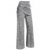 Cut Out Draped Tank Top And Cinched Space Dye Bell Pants Outfit - DARK GRAY M