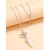 Retro Hollow Out Star Chain Pendant Necklace - WHITE 