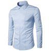 Button Up Long Sleeve Business Shirt - BLACK M