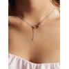 Moon Star Pandent Alloy Chain Necklace - SILVER 