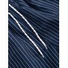 Pinstriped Drawstring Board Shorts - DEEP BLUE XXL