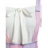 Bow Tie Tee and Pocket High Low Suspender Dress - LIGHT PINK XL