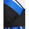 Plus Size & Curve Printed Modest Tankini Swimsuit - BLUE 5X