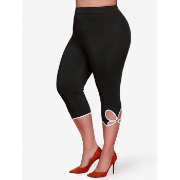 

Plus Size O Ring Cutout Capri Leggings, Black