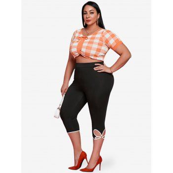 Plus Size O Ring Cutout Capri Leggings