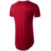 Solid Slit Zipper Curved Hem T Shirt - RED M