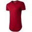 T-shirt Zippé Fendu en Couleur Unie à Ourlet Courbe - Rouge XXL