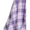 Robe Superposée à Carreaux avec Nœud Papillon - Violet clair XXL