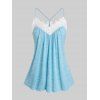 Débardeur Chiné Panneau en Dentelle Grande Taille Y Au Dos - Bleu clair M | US 10