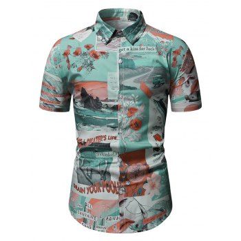 

Marine Life Floral Vacation Button Up Shirt, Multicolor