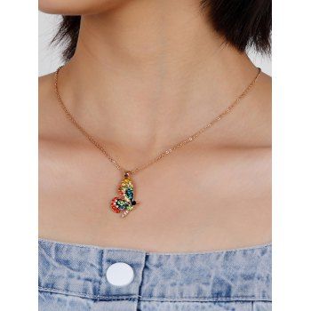 

Trendy Rhinestone Butterfly Pendant Chain Necklace, Multicolor