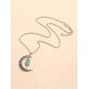 Noctilucence Crystal Moon Pendant Chain Alloy Necklace - LIGHT BLUE 