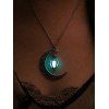 Noctilucence Crystal Moon Pendant Chain Alloy Necklace - LIGHT BLUE 