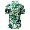 Tropical Palm Leaves Button Up Shirt - multicolor M