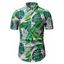 Tropical Palm Leaves Button Up Shirt - multicolor 2XL