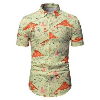 

Country Mountain Scenic Print Short Sleeve Shirt, Multicolor