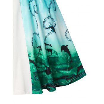 Marine Life Dolphin Print Cami Dress