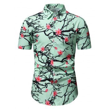 

Allover Plum Blossom Button Up Shirt, Multicolor
