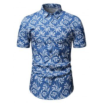 

Leaf Allover Print Short Sleeve Shirt, Multicolor