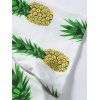 Pineapple Print Short Sleeve Vacation Shirt - multicolor M